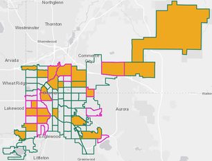 Map of Denver neighborhoods served by CCFC